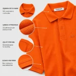 Premium Cotton Polo Shirt-Orange - Image 2