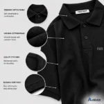 Premium Cotton Polo Shirt-Black - Image 2