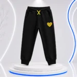 Kids Girls Fleece Joggers Pant – Black - Image 2