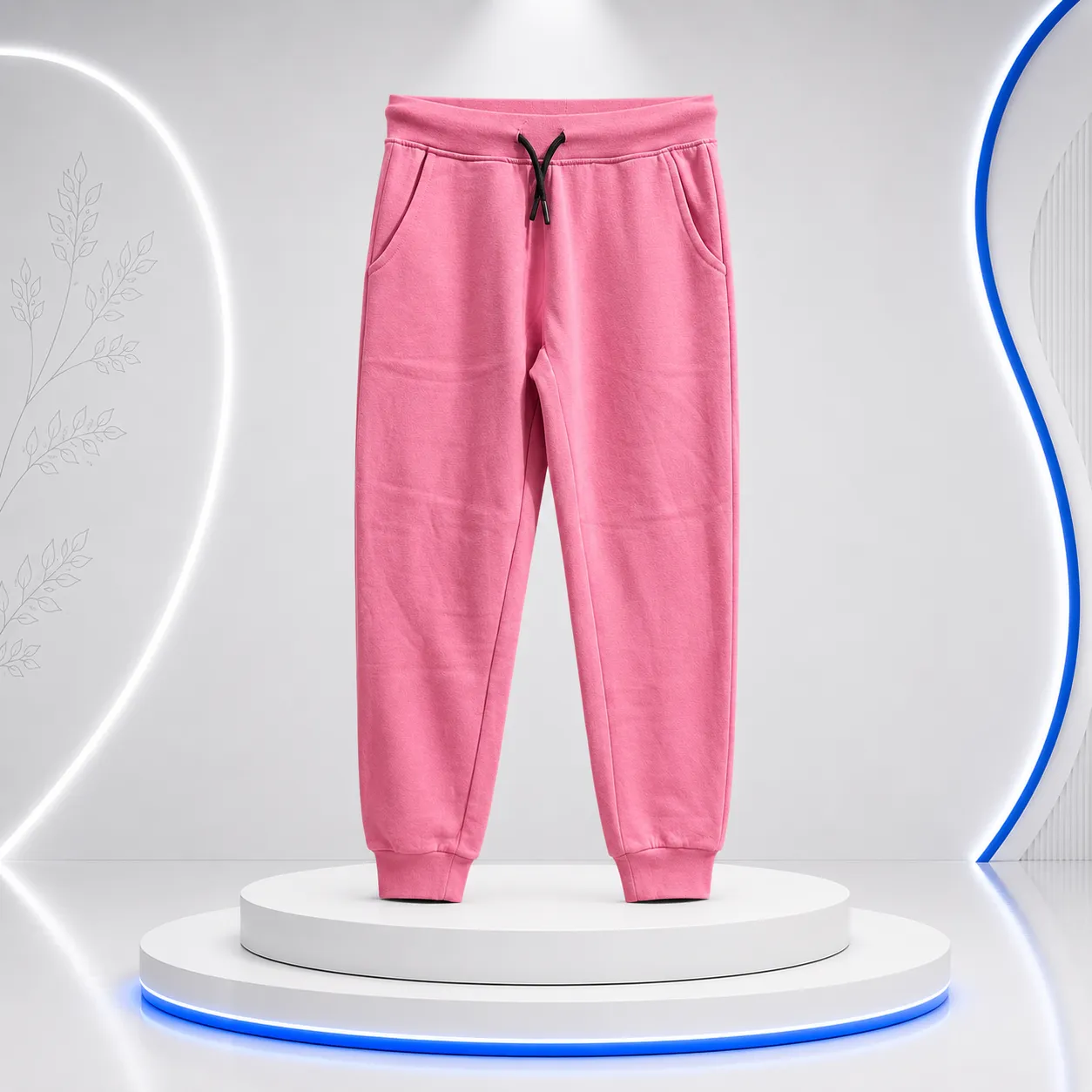 Joggers (32)_result Kids Girls Sweatpants Joggers Cotton-Pink - Image 1